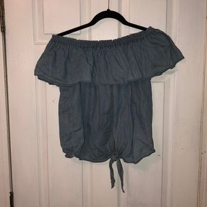 OFF THE SHOULDER TIE FRONT TOP